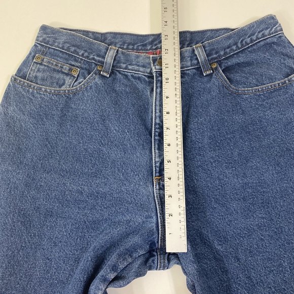 LL Bean Blue Jeans Vintage Flannel Lined Plaid Relaxed Pants Womens 16P - Picture 6 of 11